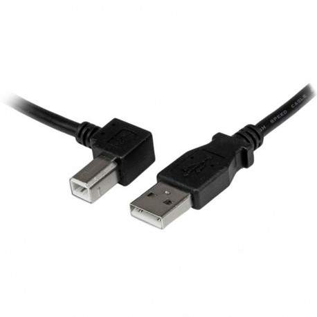 Câble USB 2.0 A vers USB B Coudé à Gauche Mâle / Mâle pour imprimante - 3 m - Noir