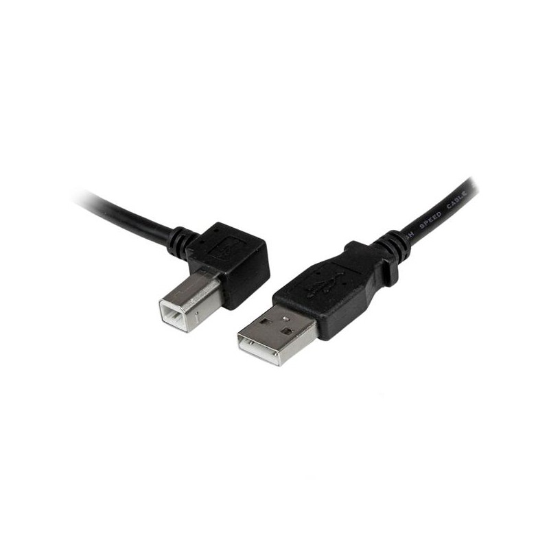 Câble USB 2.0 A vers USB B Coudé à Gauche Mâle / Mâle pour
